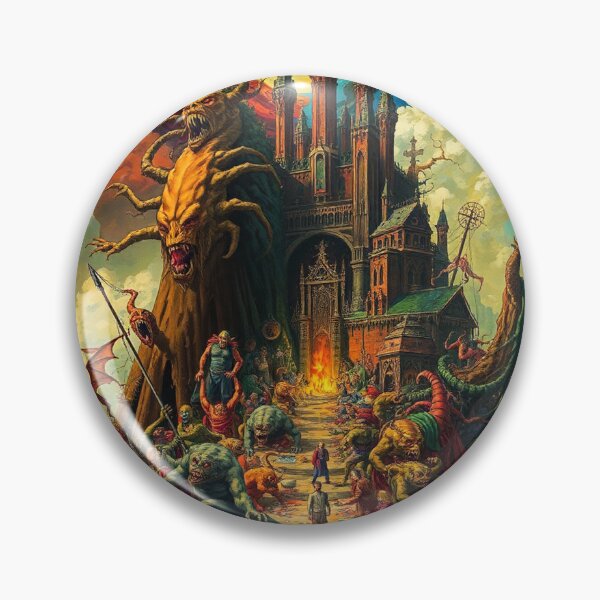 Item preview, The Dark Castle od Satan in Hell a Hellscape cool design designed and sold by Vintage Designs +.