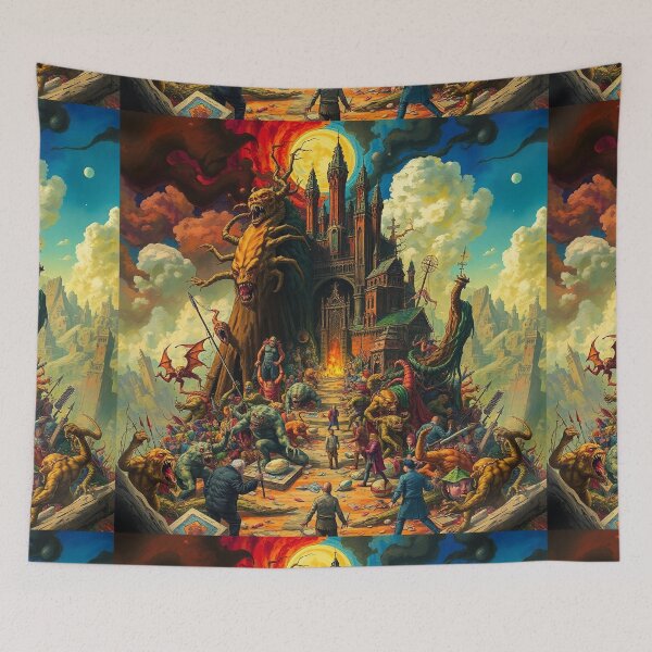 Item preview, The Dark Castle od Satan in Hell a Hellscape cool design designed and sold by Vintage Designs +.