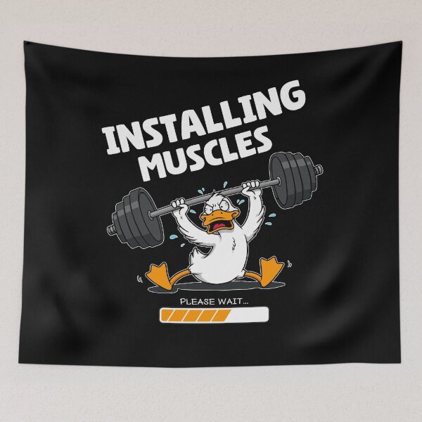 Item preview, Funny Gym Workout Motivation Duck Quote Installing Muscles Gift For Fitness Weightlifting lover designed and sold by JUSTBEELEGANT.
