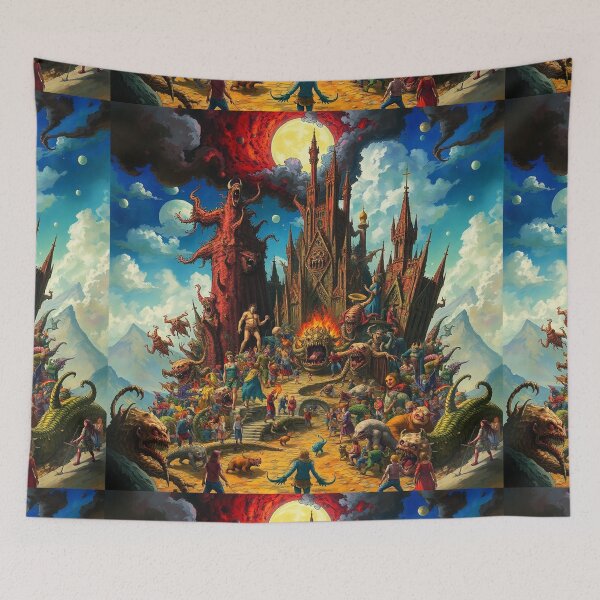 Item preview, The Dark Castle of Satan in Hell a Hellscape cool design designed and sold by Vintage Designs +.