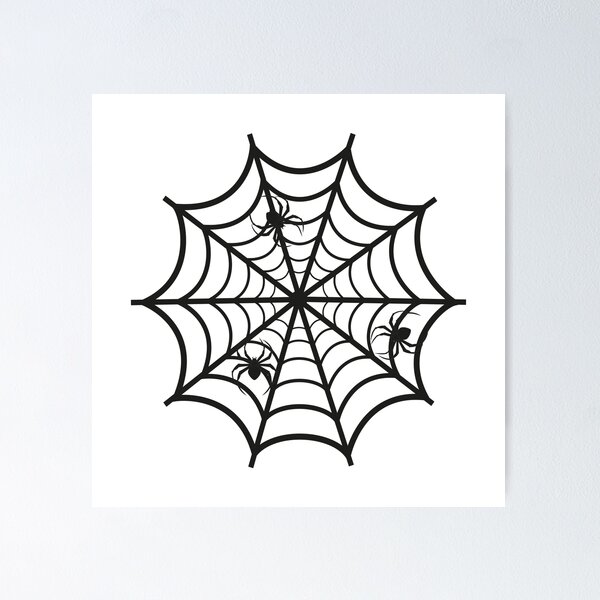 Item preview, Black an White Spiderweb with Spiders designed and sold by MihaiGr.
