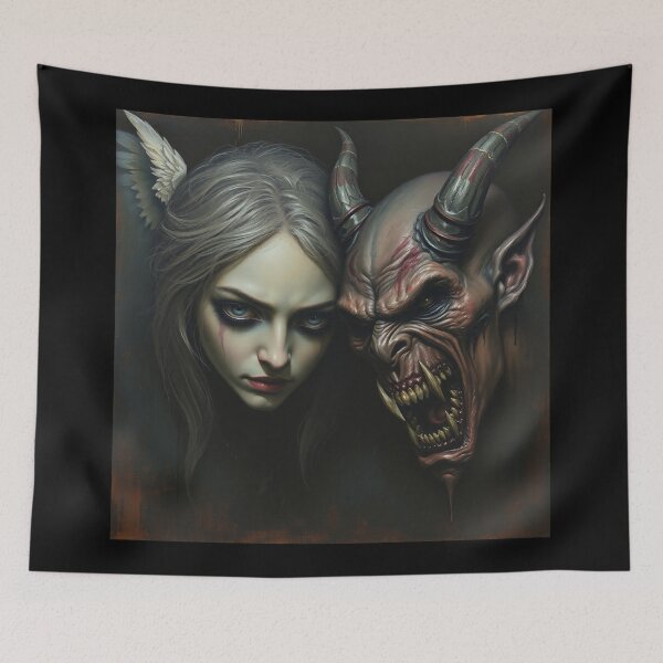 Item preview, Angel and Demon painting designed and sold by Vintage Designs +.