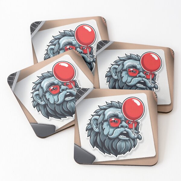 Item preview, Cool Gorilla with Red Balloon – Hipster Ape Sticker & T-Shirt Design designed and sold by ethnicdigital.