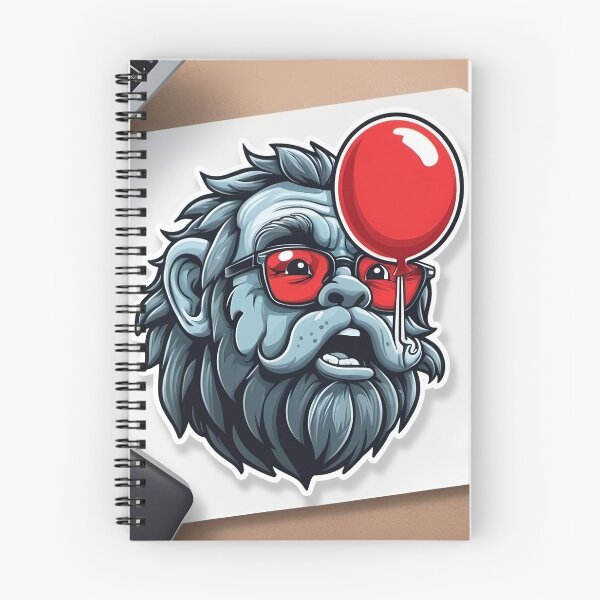 Artikelvorschau, Cooler Gorilla mit rotem Ballon – Hipster Ape Sticker & T-Shirt Design entworfen und verkauft von ethnicdigital.