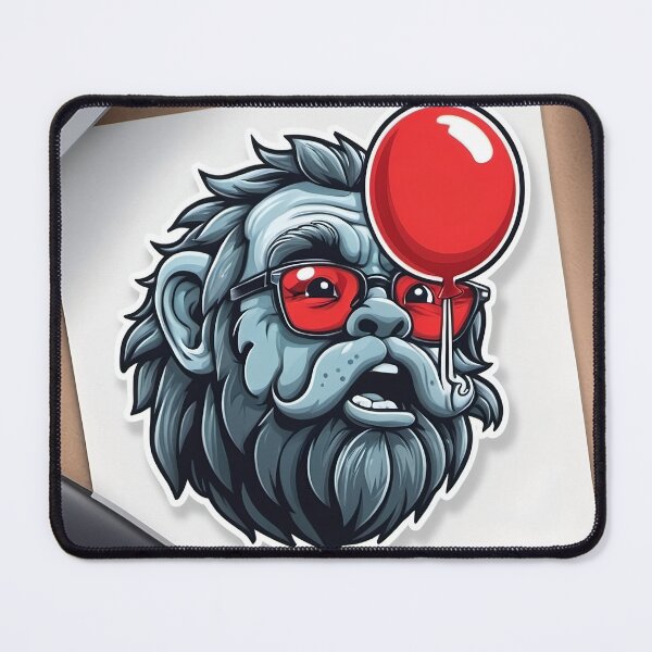 Item preview, Cool Gorilla with Red Balloon – Hipster Ape Sticker & T-Shirt Design designed and sold by ethnicdigital.