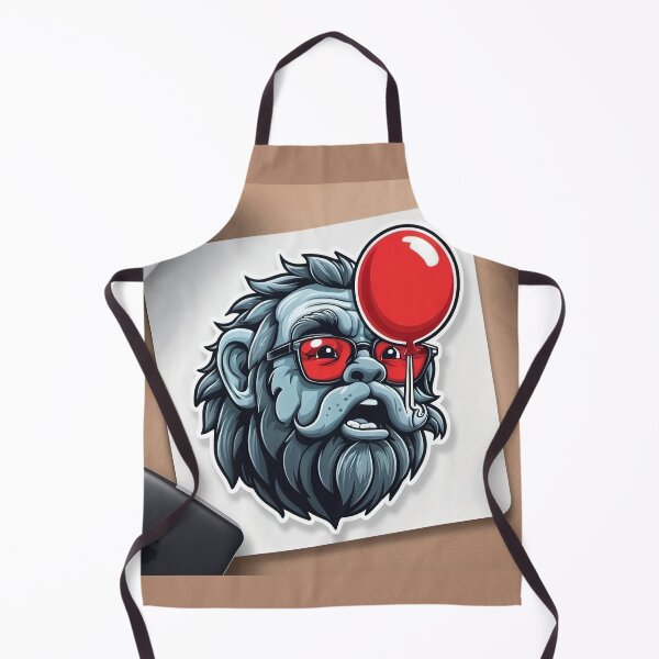 Item preview, Cool Gorilla with Red Balloon – Hipster Ape Sticker & T-Shirt Design designed and sold by ethnicdigital.
