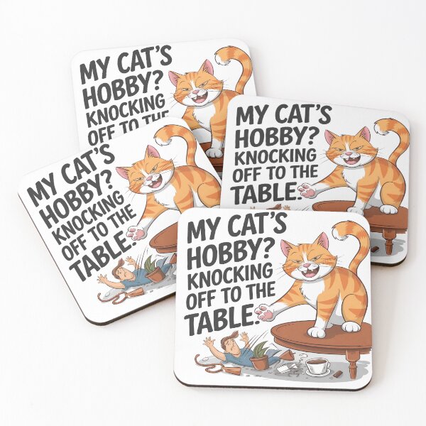 Item preview, Funny Cat Hobby – Knocking Things Off the Table Meme designed and sold by luckytua789.