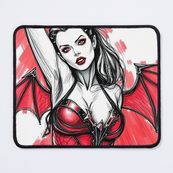 Item preview, Hot pretty Vampire demon fantasy punk horror Girl illustration designed and sold by Vintage Designs +.