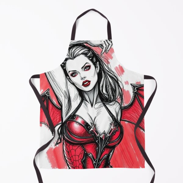 Item preview, Hot pretty Vampire demon fantasy punk horror Girl illustration designed and sold by Vintage Designs +.
