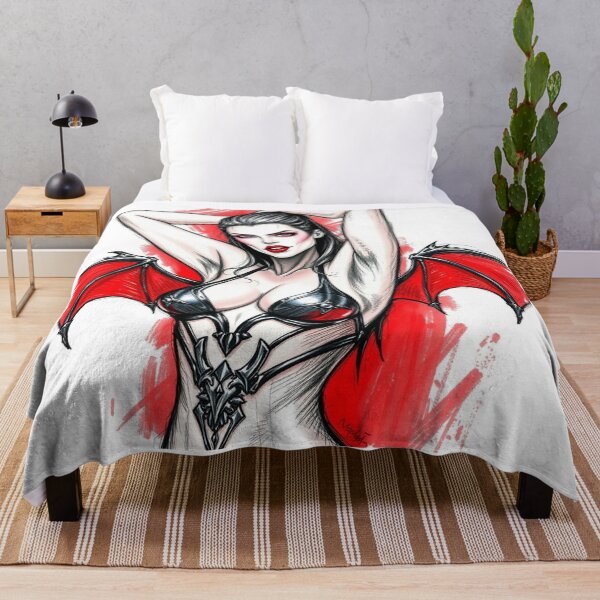 Item preview, Hot pretty Vampire demon fantasy punk horror Girl illustration designed and sold by Vintage Designs +.