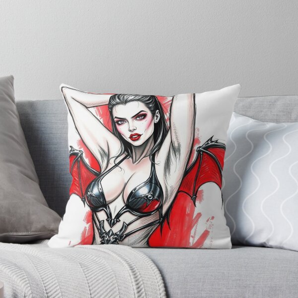 Item preview, Hot pretty Vampire demon fantasy punk horror Girl illustration designed and sold by Vintage Designs +.