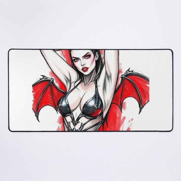 Item preview, Hot pretty Vampire demon fantasy punk horror Girl illustration designed and sold by Vintage Designs +.