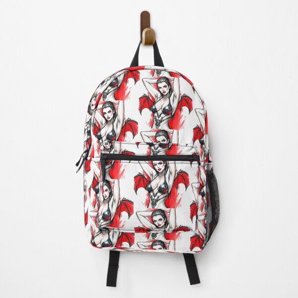 Item preview, Hot pretty Vampire demon fantasy punk horror Girl illustration designed and sold by Vintage Designs +.