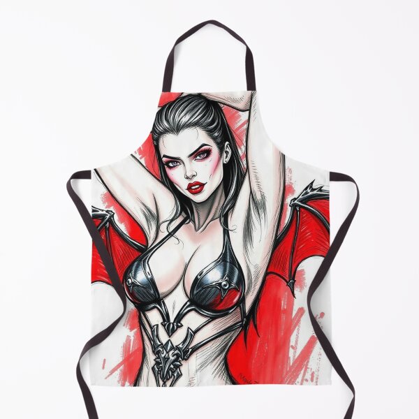 Item preview, Hot pretty Vampire demon fantasy punk horror Girl illustration designed and sold by Vintage Designs +.
