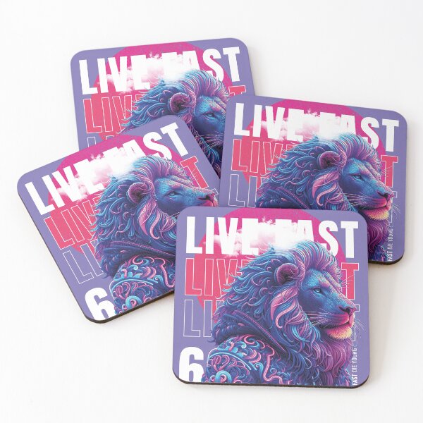 Item preview, Live Fast Lion – Bold & Fierce Typography Design designed and sold by BasmaAtef.