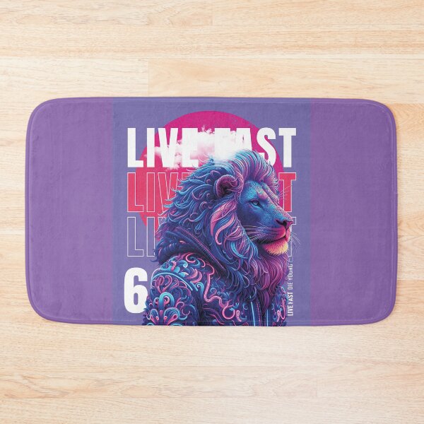 Item preview, Live Fast Lion – Bold & Fierce Typography Design designed and sold by BasmaAtef.
