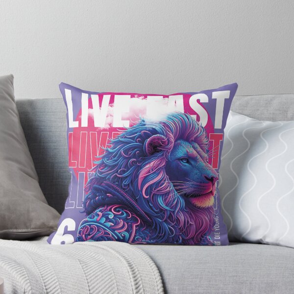 Item preview, Live Fast Lion – Bold & Fierce Typography Design designed and sold by BasmaAtef.