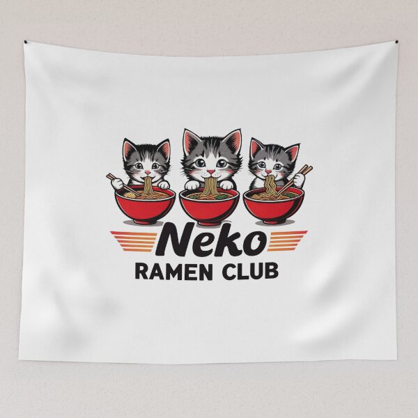Item preview, Neko Ramen Club - Cute Japanese Cat Ramen Illustration designed and sold by Kina-design.