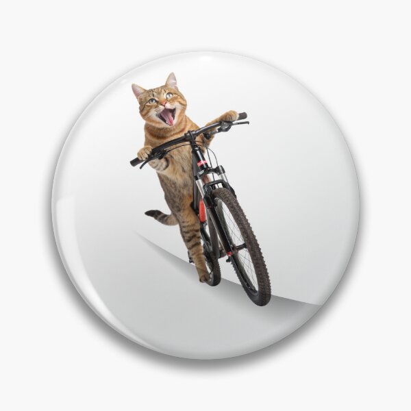 Item preview, "Cat Riding a Bicycle" Men's T-Shirt – Fun Kitten Wheelie Graphic & Eco-Friendly Fashion designed and sold by Colorful-Garden.