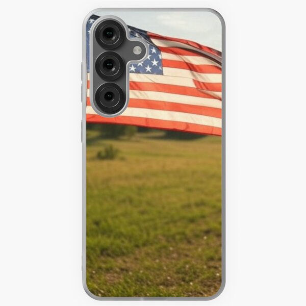 Item preview, Beautiful American Flag flying with Farmers designed and sold by RockFlagEagl3.