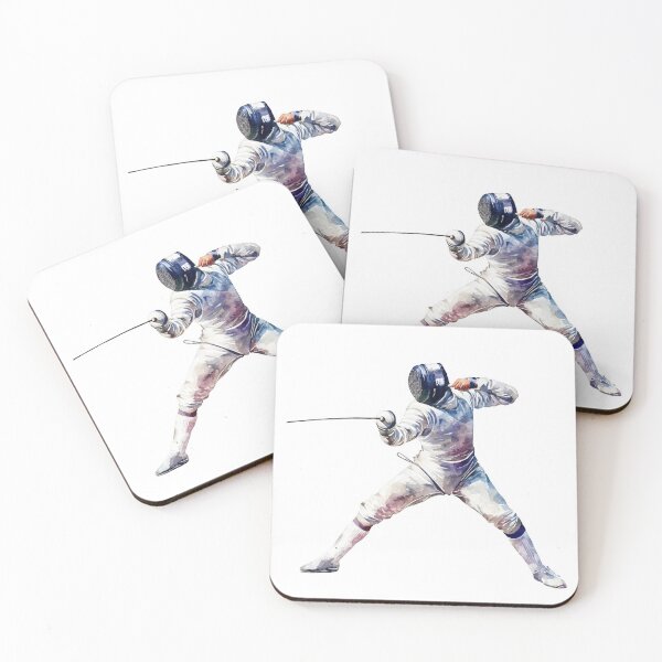 Item preview, Fencing Athlete in Action – Watercolor Sports Art Gifts designed and sold by Maniutek.