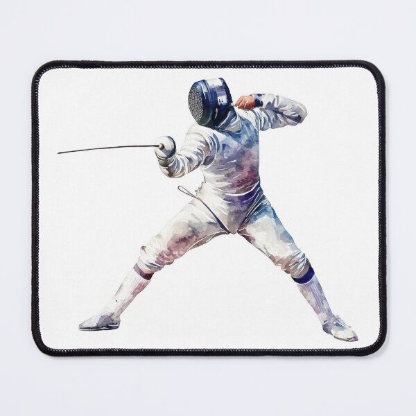 Item preview, Fencing Athlete in Action – Watercolor Sports Art Gifts designed and sold by Maniutek.