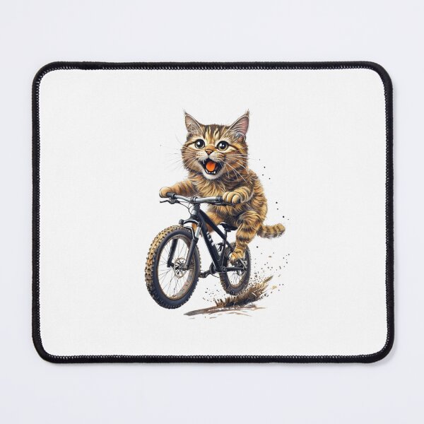 Item preview, "Cat Riding a Bicycle" Men's T-Shirt – Fun Kitten Wheelie Graphic & Eco-Friendly Fashion designed and sold by Colorful-Garden.