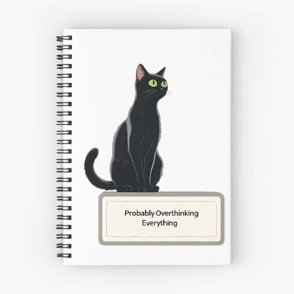 Item preview, Overthinking Cat Black Cat Overthinking Probably Overthinking Cat Anxious Cat designed and sold by Furry Paw  Prints.