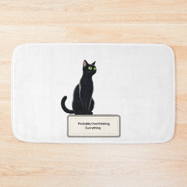 Item preview, Overthinking Cat Black Cat Overthinking Probably Overthinking Cat Anxious Cat designed and sold by Furry Paw  Prints.
