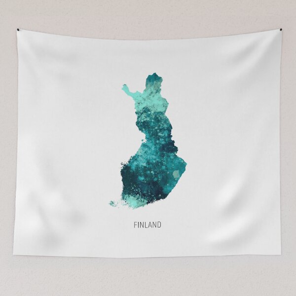 Item preview, Finland Watercolor Map designed and sold by ArtPrints.