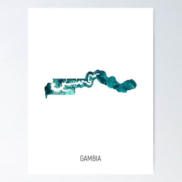 Item preview, Gambia Watercolor Map designed and sold by ArtPrints.