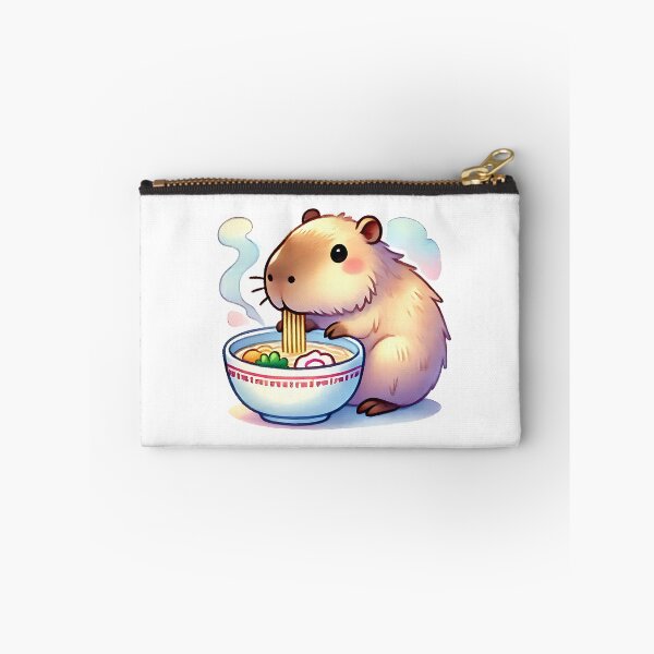 Item preview, Capibara comiendo fideos ramen designed and sold by MellowPeach.