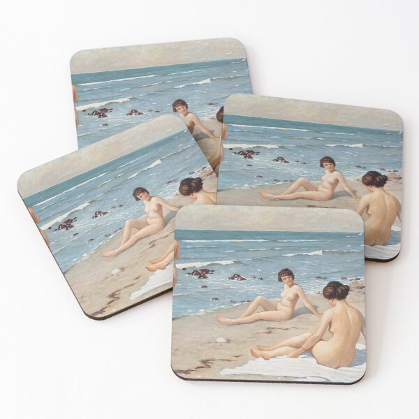 Item preview, Beach Scene with Bathing Women by Paul Fischer Fine Art designed and sold by InnerCitadel.