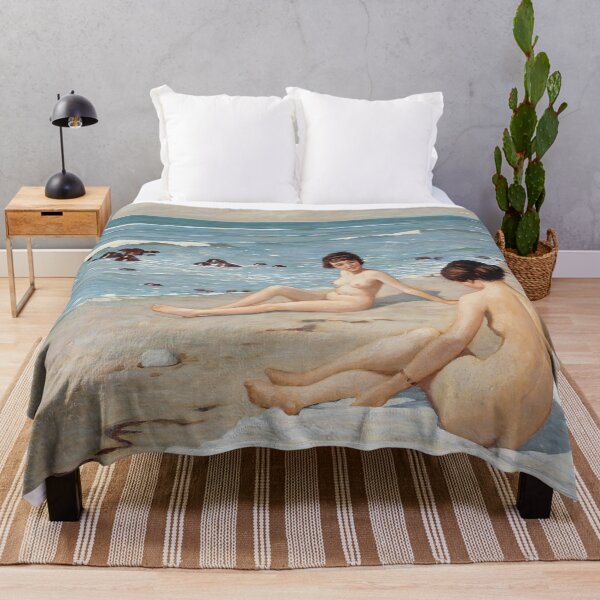 Aperçu de l'œuvre Scène de plage avec des femmes au bain par Paul Fischer Fine Art créée et vendue par InnerCitadel.