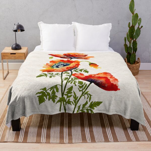 Artikelvorschau, ROTE MOHNBLUMEN AQUARELL, WILDFLUMEN-T-SHIRT FÜR DAMEN entworfen und verkauft von Danicus666.