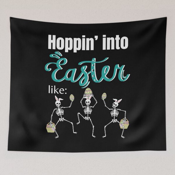 Item preview, Funny Easter 2024 Easter Skeletons Hoping with Bunny Ears and Easter Baskets designed and sold by Jenaxbelle.