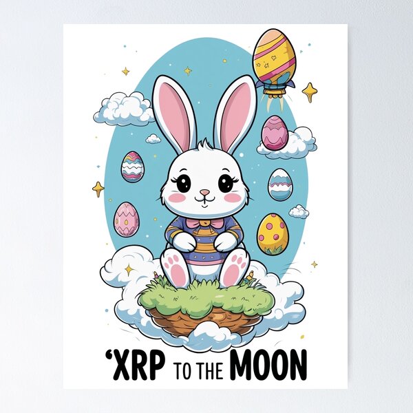 Item preview, XRP go to the Moon happy easter. designed and sold by RoseAIArtRhythm.
