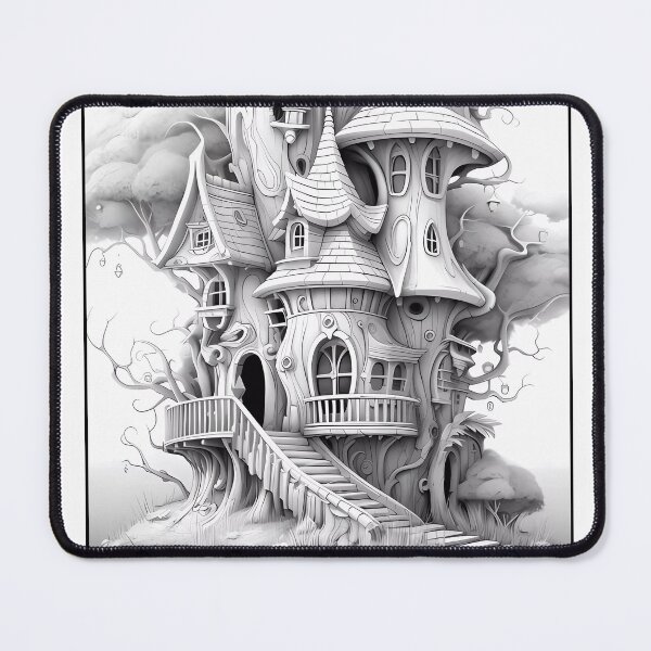 Item preview, Magical Fairy House #21 Coloring Page Pattern designed and sold by DavidColoring.