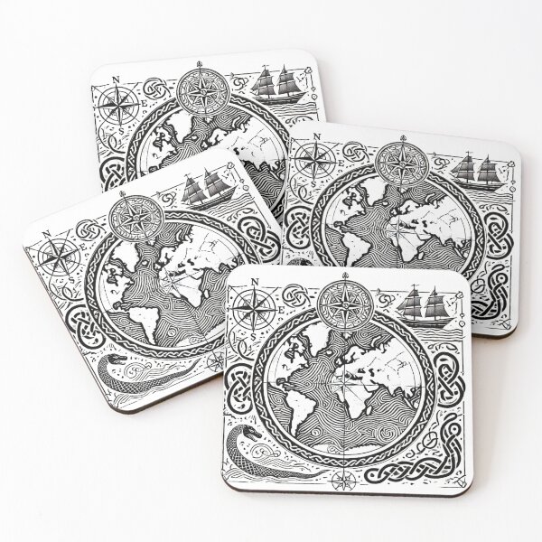 Item preview, British Isles Explorer’s Map – Nautical Myth & Heritage Design designed and sold by D'riftr.
