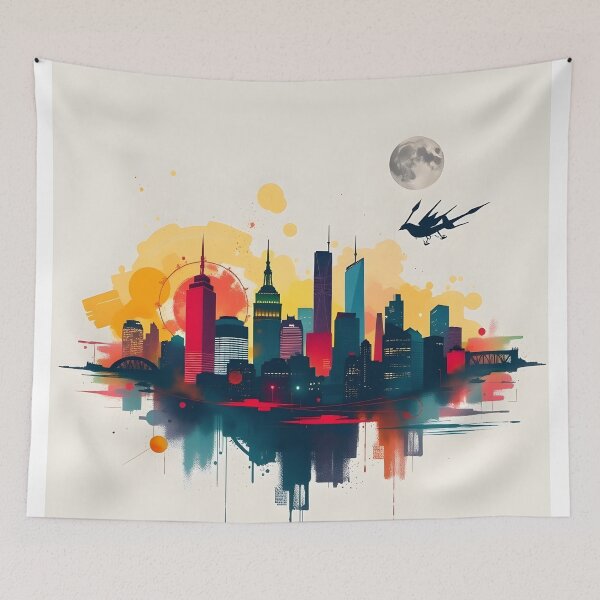 Item preview, Contemporary Cityscape with Urban Flair designed and sold by bukajart.
