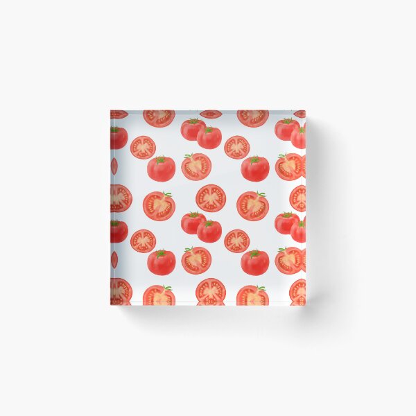 Aperçu de l'œuvre Motif de tomate, illustration de tomate rouge fraîche, design botanique créée et vendue par viktoriaart0303.