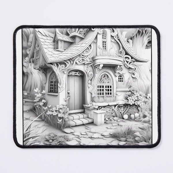 Item preview, Magical Fairy House #25 Coloring Page Pattern designed and sold by DavidColoring.