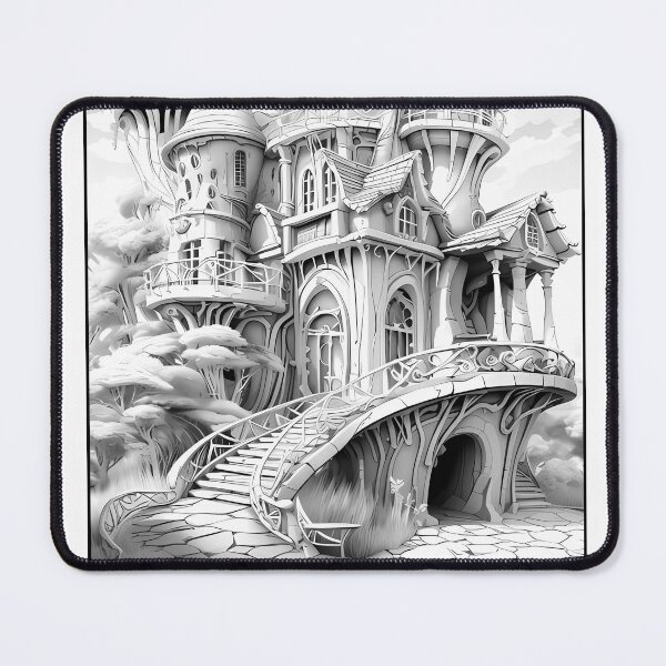 Item preview, Magical Fairy House #28 Coloring Page Pattern designed and sold by DavidColoring.