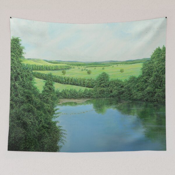 Item preview, Tip Tap - Lake with stones in the summer world designed and sold by art paintings.