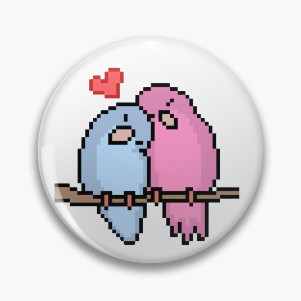 Item preview, Pixel Lovebirds Sharing a Tender Moment designed and sold by K1llexx.