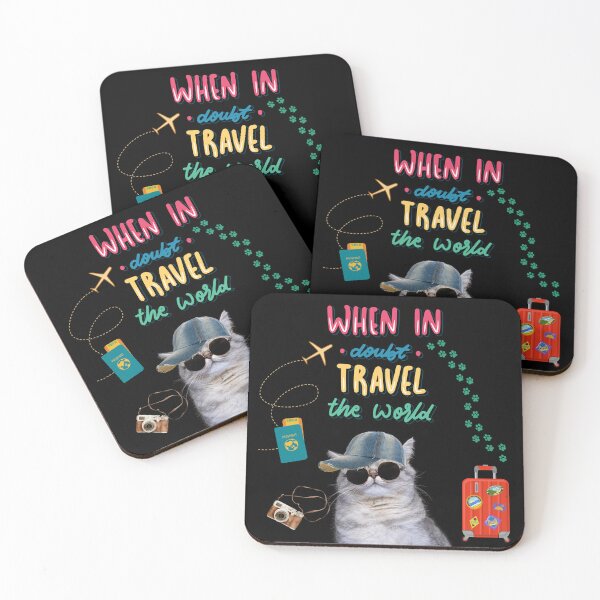 Item preview, When in Doubt, Travel the World" Cool Cat Adventure Design  designed and sold by TheBeeKindSpace.