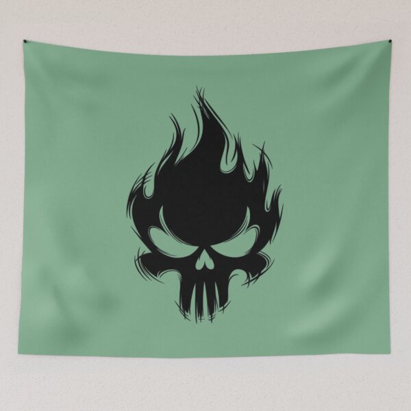 Item preview, black flame punisher skull designed and sold by 123ks.