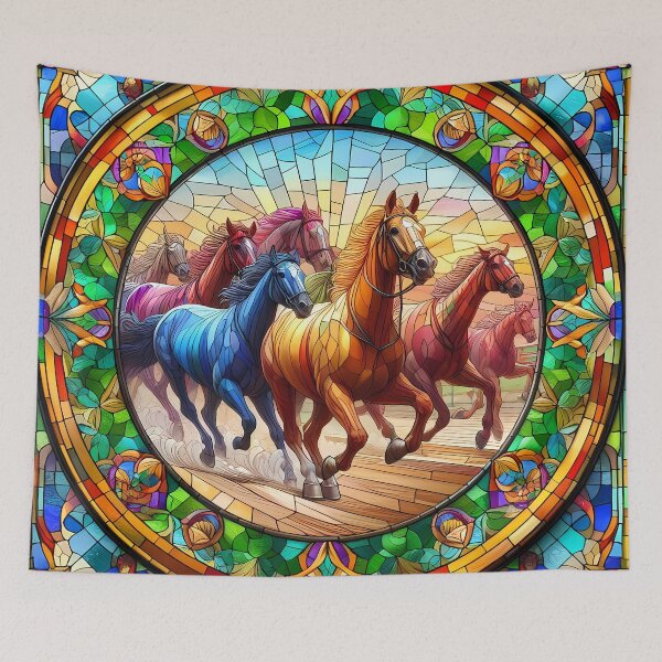 Item preview, "Equine Situation Stained Glass" designed and sold by Tecno-Art-Land.