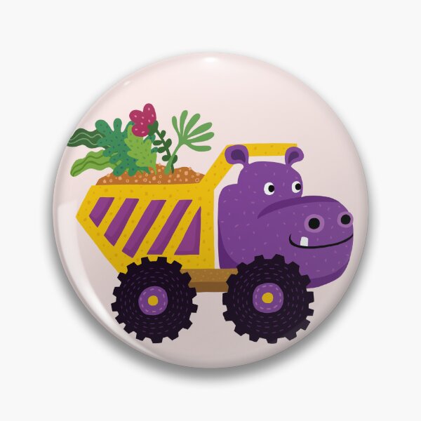 Item preview, a hippo dump truck carrying flowers designed and sold by G-calli.