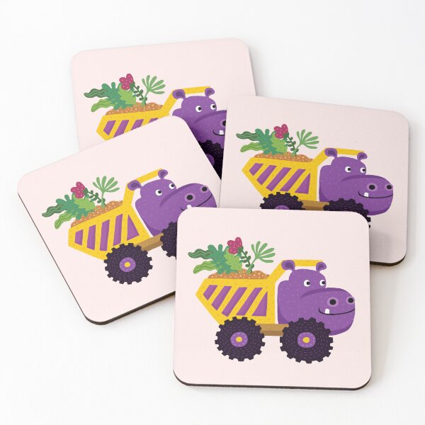 Item preview, a hippo dump truck carrying flowers designed and sold by G-calli.